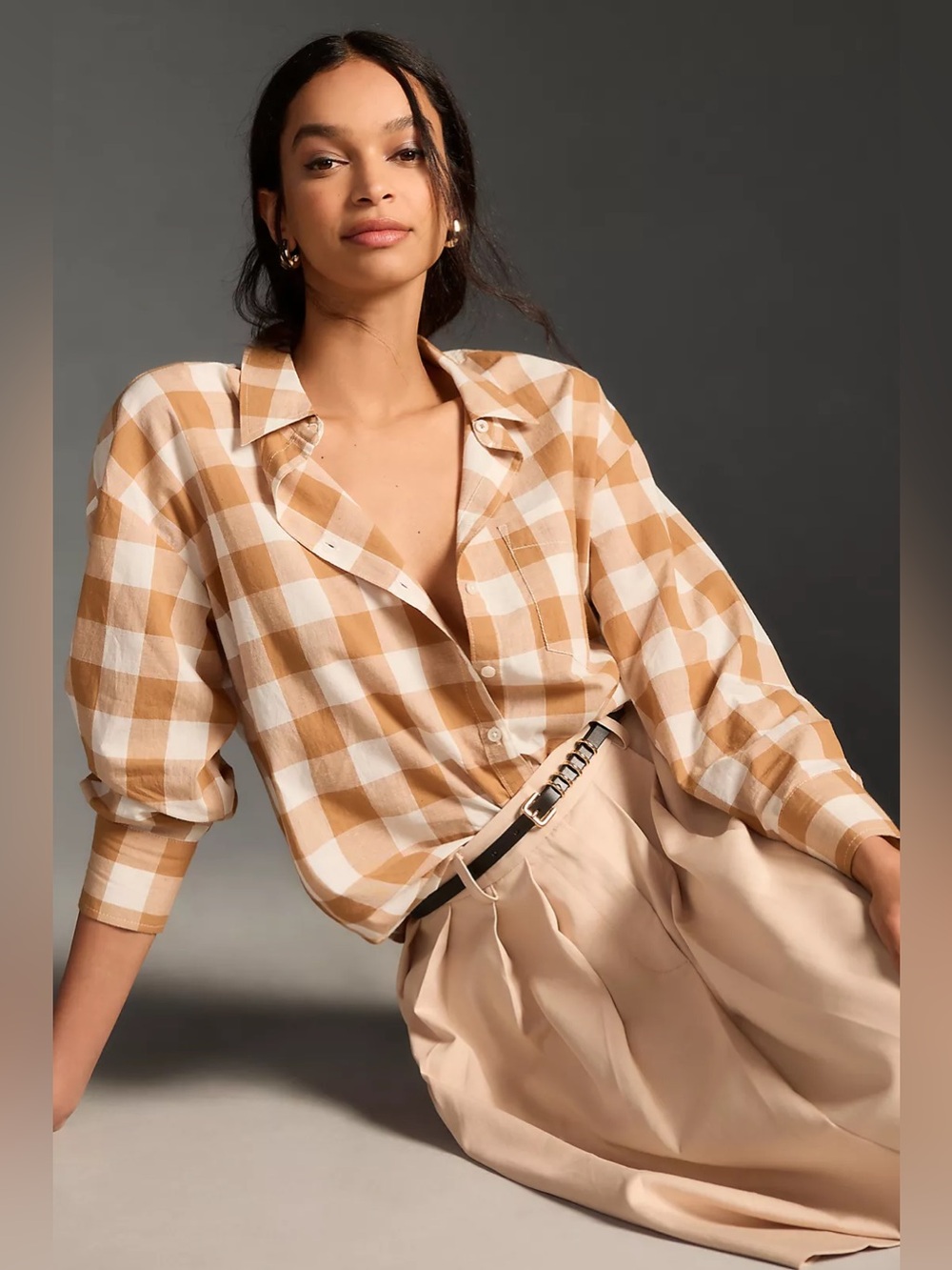 Anthropologie Maeve Bennet Buttondown Shirt in Buffalo Check